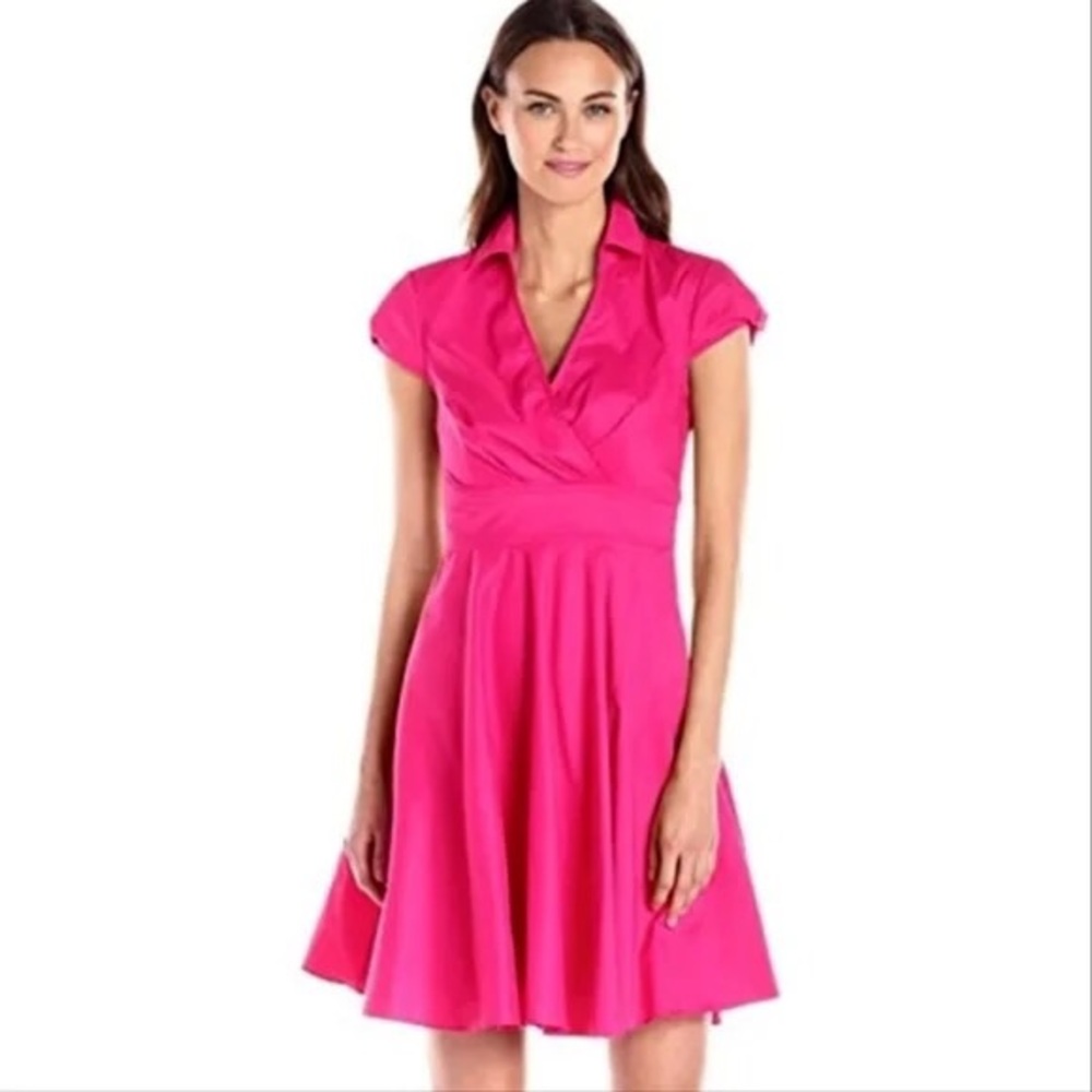NWT Betsey Johnson Pink Fit & Flare Cap Sleeves Dress Size 4